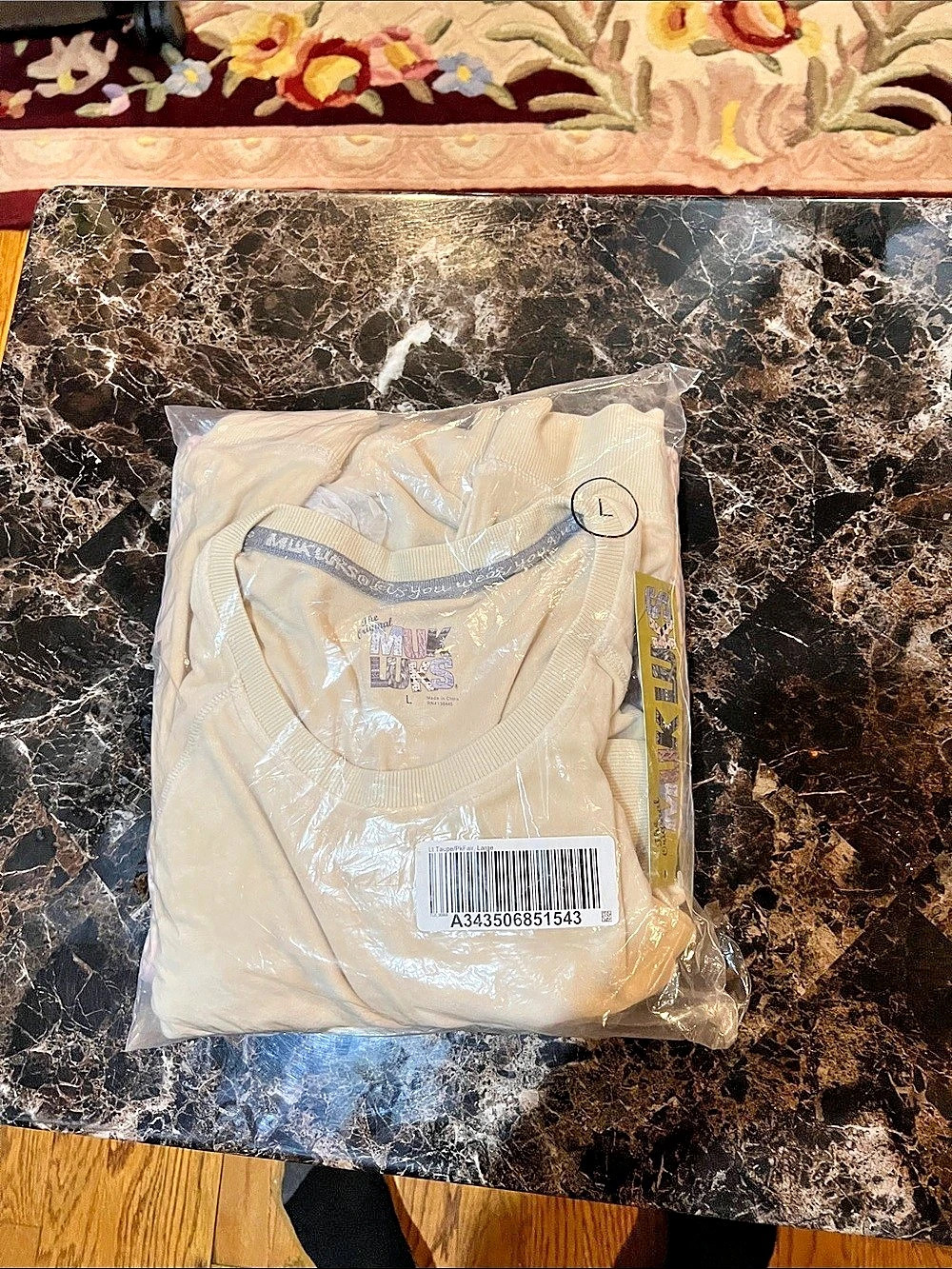 Muk Luks women’s Large Tan and Pink fleece Sleepwear Set. NWT